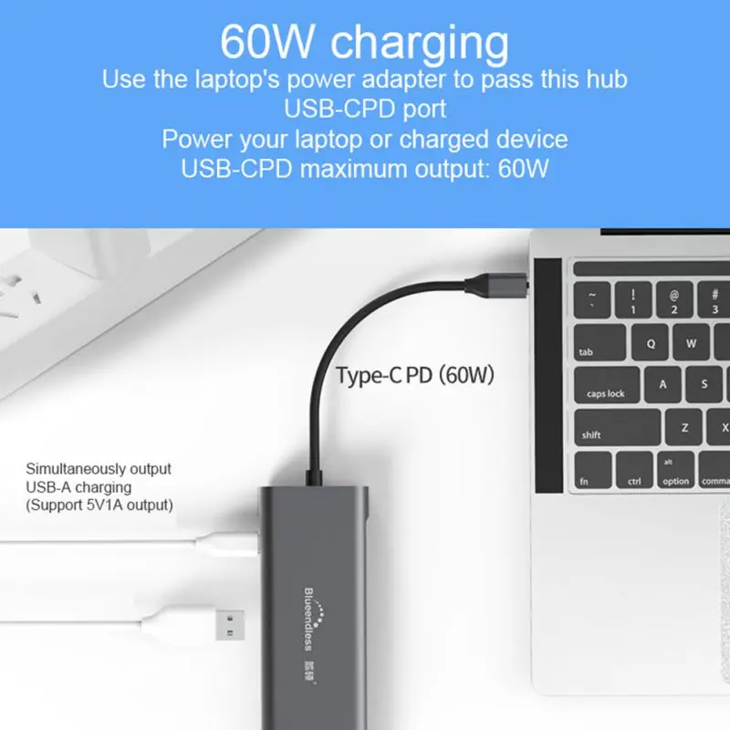 Быстрая USB C на Hdmi VGA Ethernet адаптер многофункциональный концентратор 4K HD USB 3,0 концентратор 9 в 1 док-станции