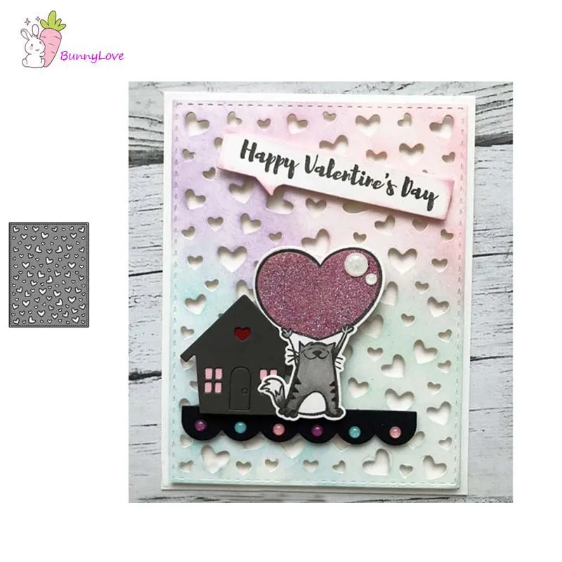 

Metal cutting dies floating heart panel Stencils for DIY Scrapbooking Stamp/photo album Decorative Embossing DIY Paper Cards