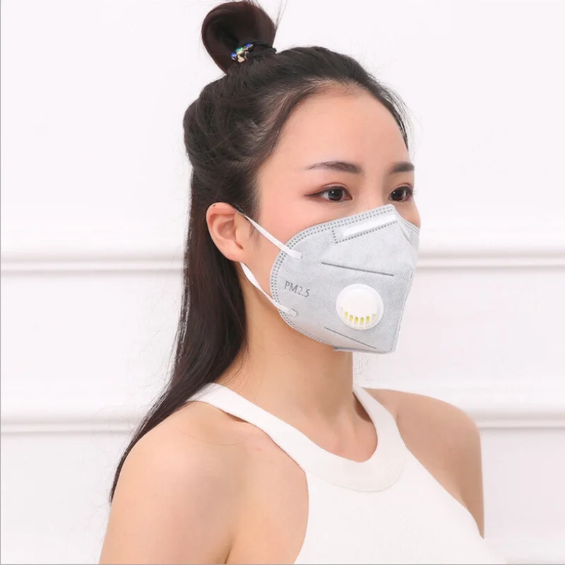 3 шт. PM2.5 дыхательный клапан пыленепроницаемый Респиратор маска три-di мужской профессиональный ремонт лица Мужская и женская модная маска противотуманная маска - Цвет: GY