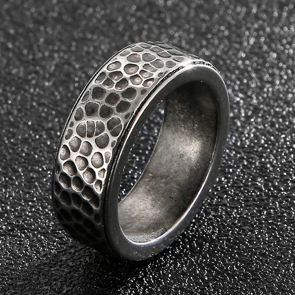 Vintage 8MM Titanium Stainless Steel Rings For Men Men's Spinner Ring Male Gift