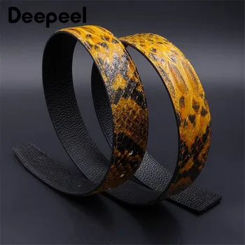 

Deepeel 1pc 3.4*105-125cm Python Pattern Leather Belt Body 2nd Layer Cowskin Headless Waistband DIY Handmade Apparel Accessories