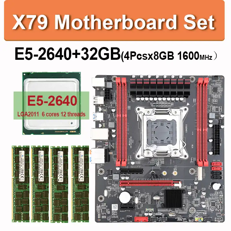 Jingsha X79 Motherboard Set With Xeon E5 2640 4x8gb 32gb 1600mhz Ddr3 Ecc Reg Memory Atx Usb3 0 Sata3 Pci E Nvme M 2 Ssd Motherboards Aliexpress