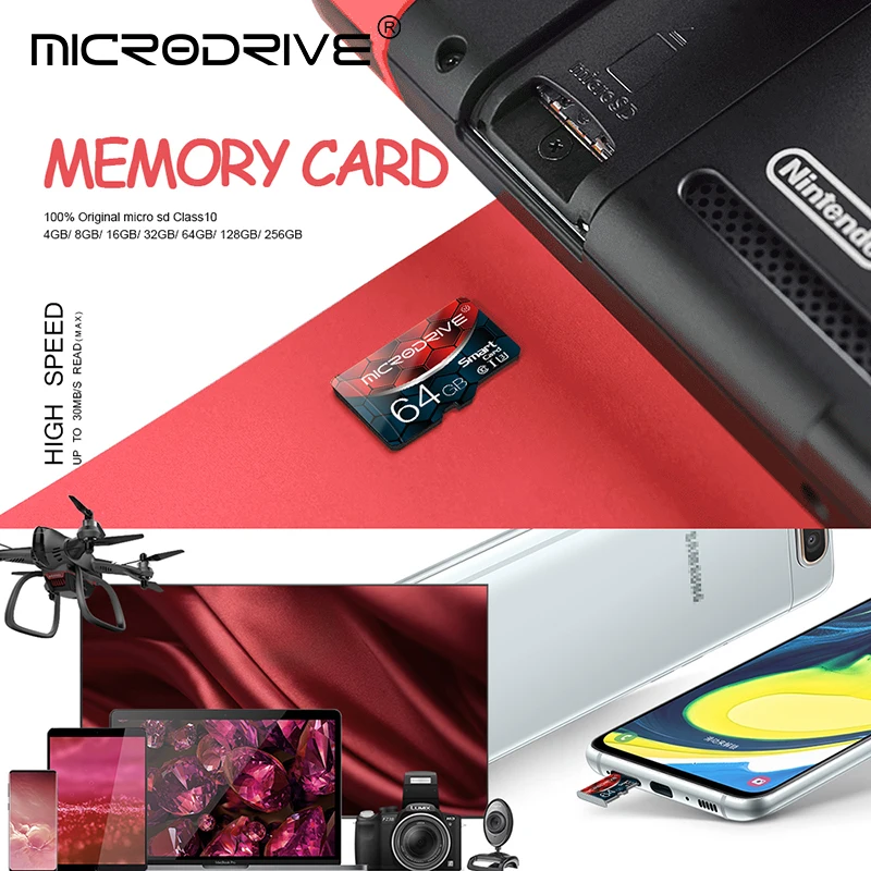 클래스 10 마이크로 TF SD 카드, 메모리 카드, 미니 플래시, USB 미니 펜 드라이브, 4GB, 16GB, 32GB, TF 카드, 64GB, 128GB, 256GB