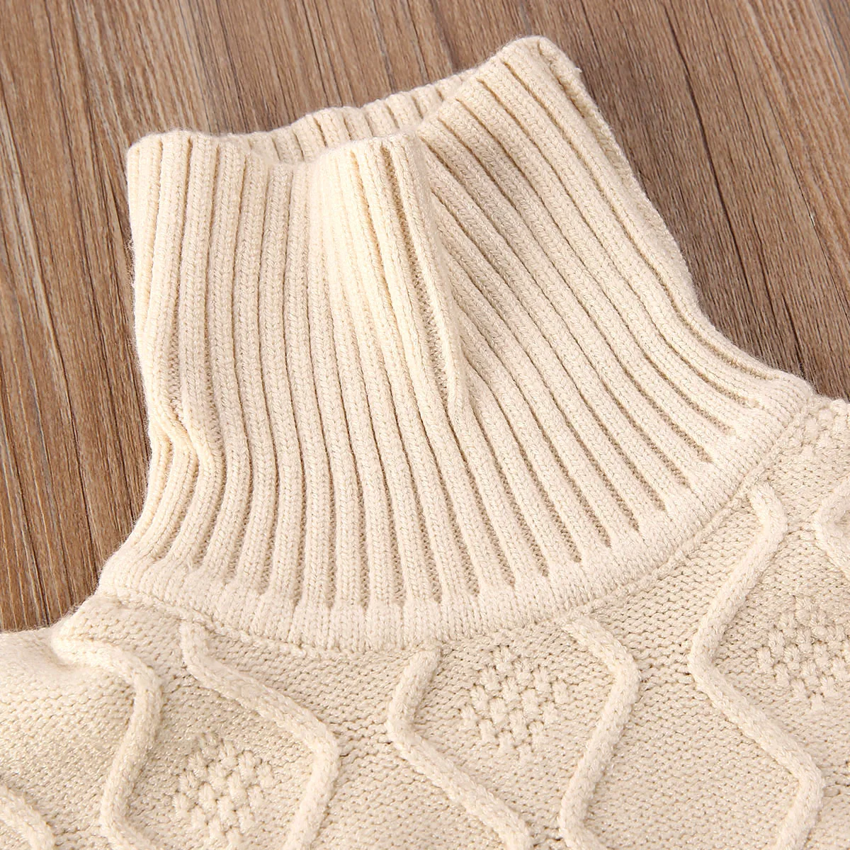 Осенняя зимняя одежда для маленьких девочек от 3 до 7 лет вязаный свитер с высоким воротом+ мини-юбка, комплект одежды