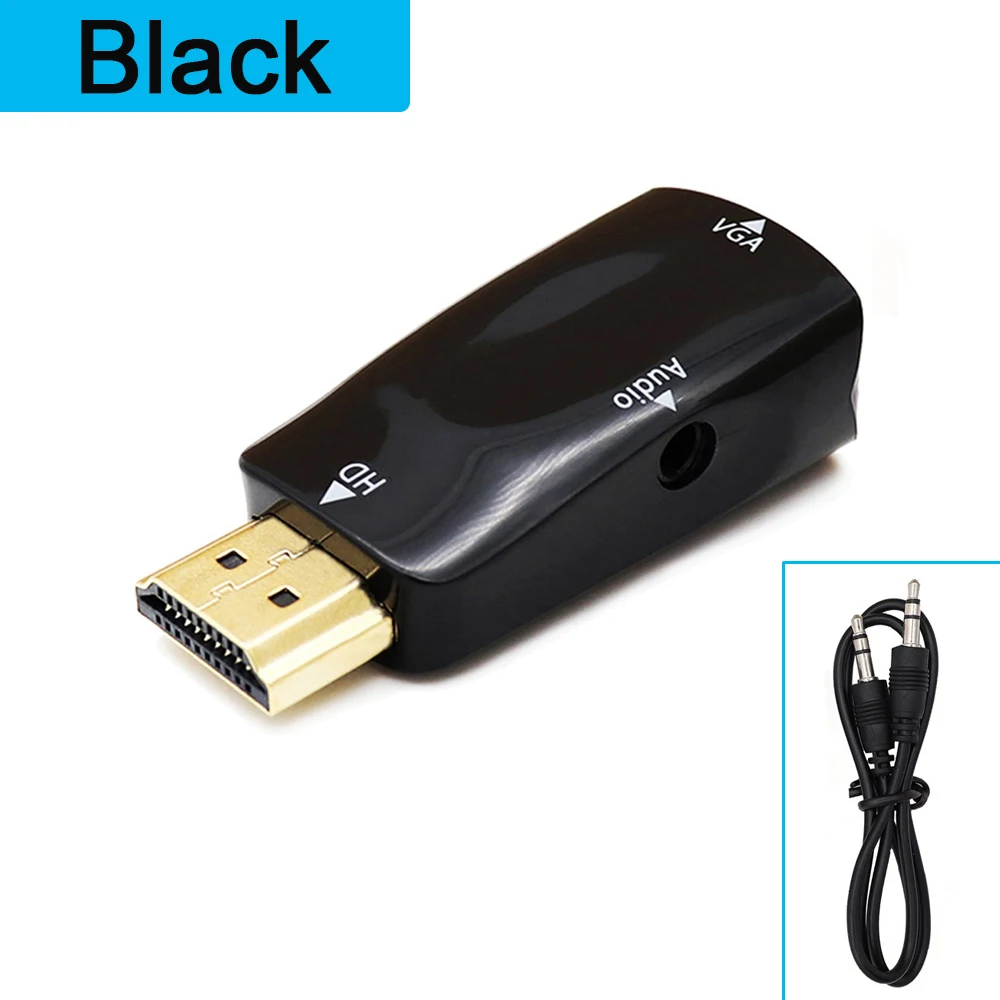 1080P HDMI-совместимый с VGA адаптер аудио кабель конвертер для ПК ноутбука дисплей