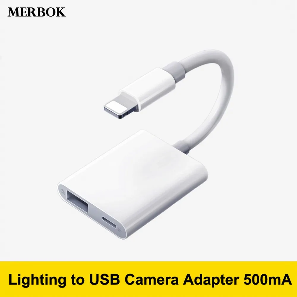 

Lightning to USB Digital Camera OTG Date Connector Cable Adapter High Power 500mA For iPad mini 2/3/4 Air iPhone X XR XS Max 8