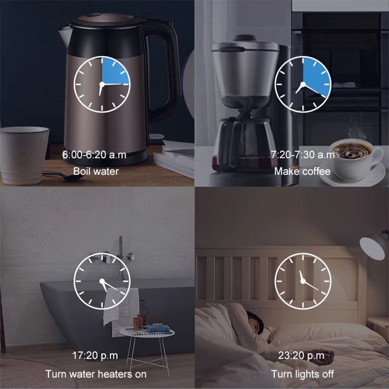 Tuya-ZigBee Ʈ  16A EU ÷  , Ÿ̹ Smartlife     Alexa Google Ȩ ۵