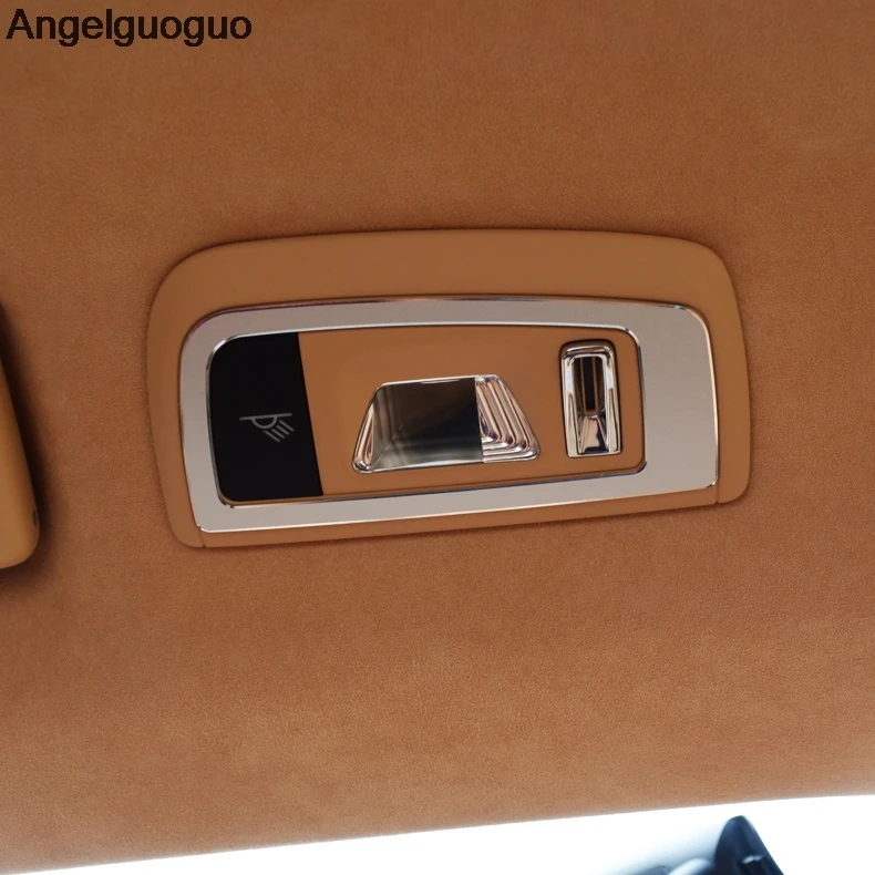 Car Styling 2 pcs Rear Roof Reading Lamp light frame sequins decoration cover trim for Porsche Panamera Cayenne