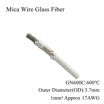 

17AWG 1 Square Mica Wire Glass Fiber Braid Mica Tape Wrap 600 Degree High Temperature Resistance GN600 Fire-Resistant 1mm2
