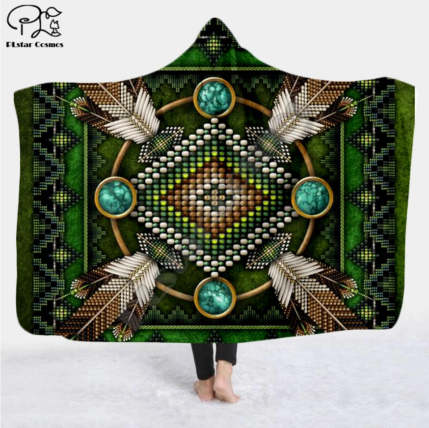 

Plstar Cosmos Black Native Indian Lakota Skull Hooded Blanket 3D full print Wearable Blanket Adults men women Einstein style-4