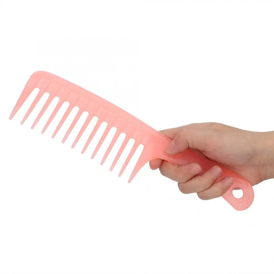 Beard Comb Single Row Tooth Hair Massage Comb with Handle Beauty Tools for Dry Wet Curly Hairbrush