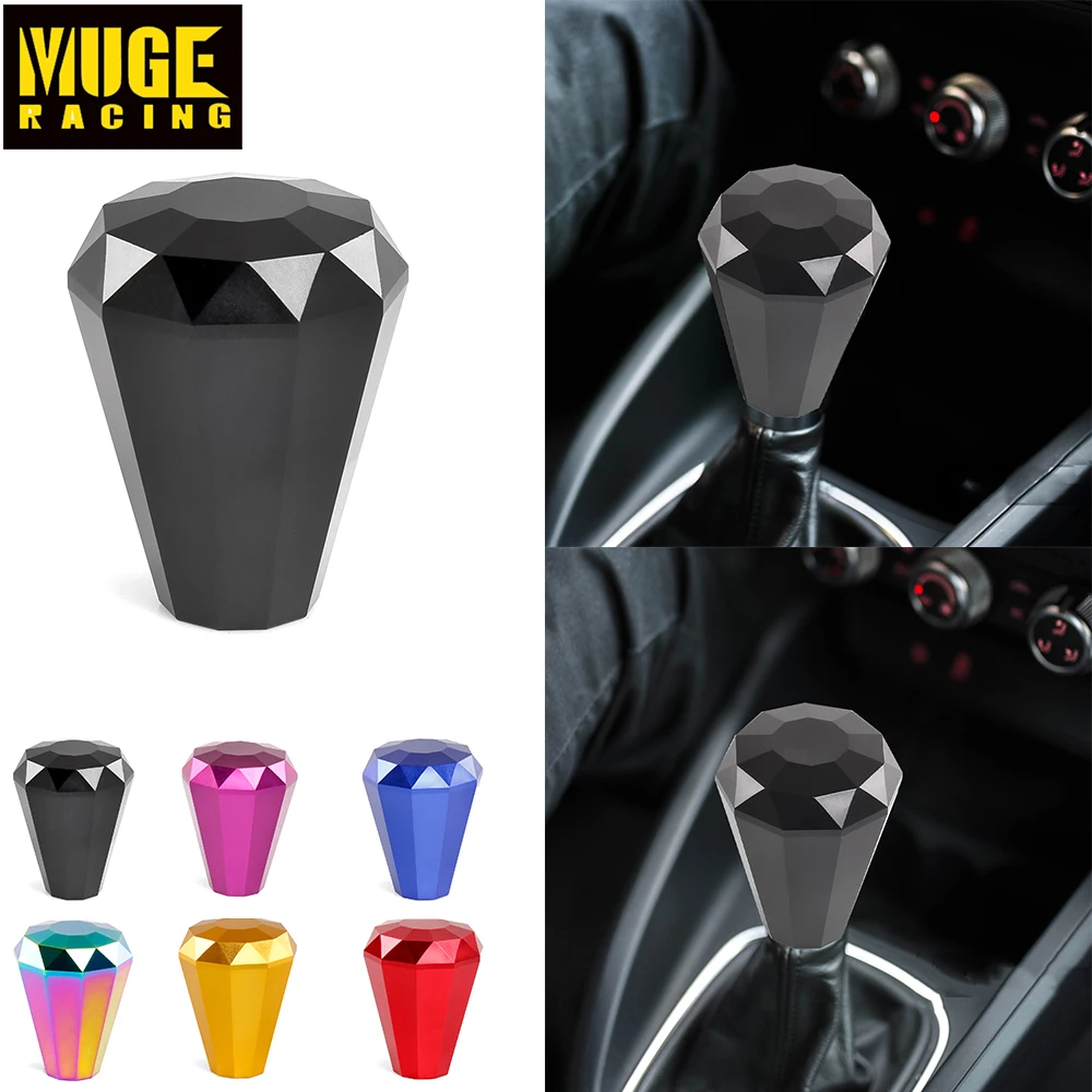 

Universal Black Aluminum Diamond Shape Gear Shift Knob Car Gear Knob For BMW With 8/10/12MM Adapter RS-SFN094