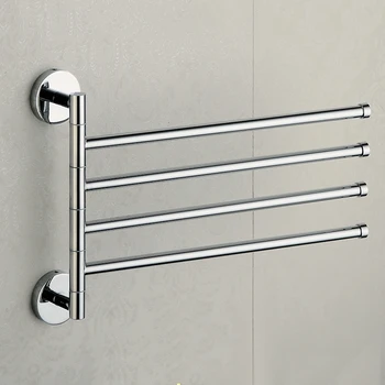 

4-layer Rotary Moveable Stainless Steel Towel Rack Towel Bar Bathroom Towel Holder Kitchen Organizer Storage Rack For Towel