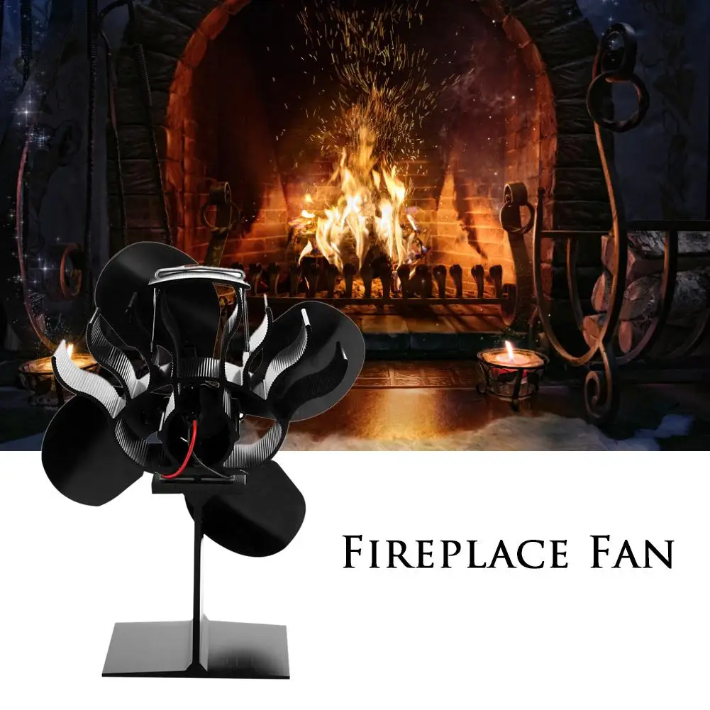 

4-bladed Hot Blast Stove Fan Automatic Start Safety Design For Wood/log Burner/fireplace Hot Power Stove Furnace Electric Fans