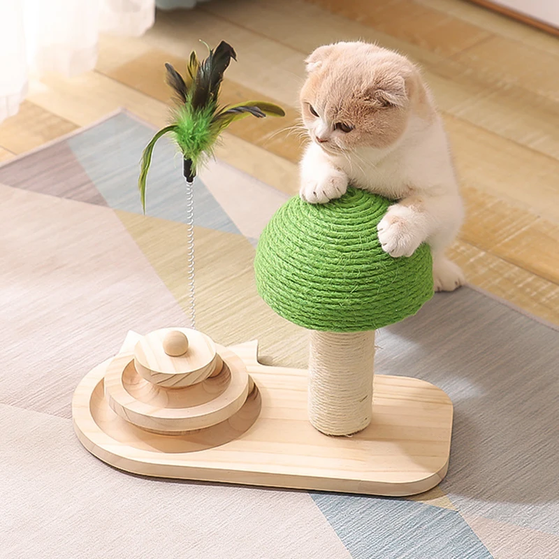 Cat Scratcher Mushroom Ball Scratching Post Tree Toy for Cats Climbing