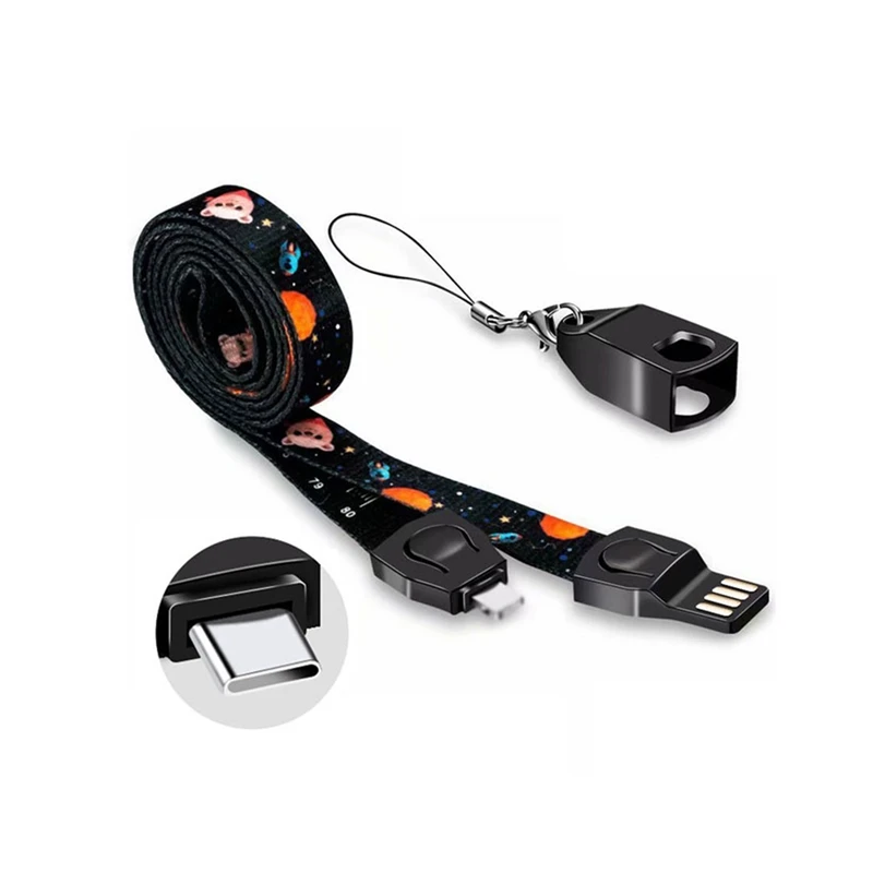 2 шт. ремешок для сотового телефона Micro-usb кабель для зарядки, 33,5 дюймов линейка Lanyards шейный шнур для зарядного устройства совместим с Android(для