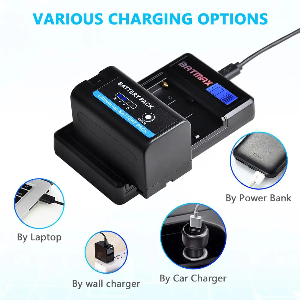 4X 5200mAh NP-F750 NP F750 F730 F770 Battery with LED Power Indicator + LCD Dual USB Charger for Sony CCD-TRV215 CCD-TR917 camera battery charger rechargeable battery charger