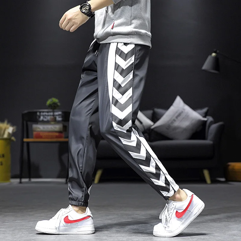 Японский стиль Slim Fit Модные мужские Хип поп Твердые женские укороченные брюки