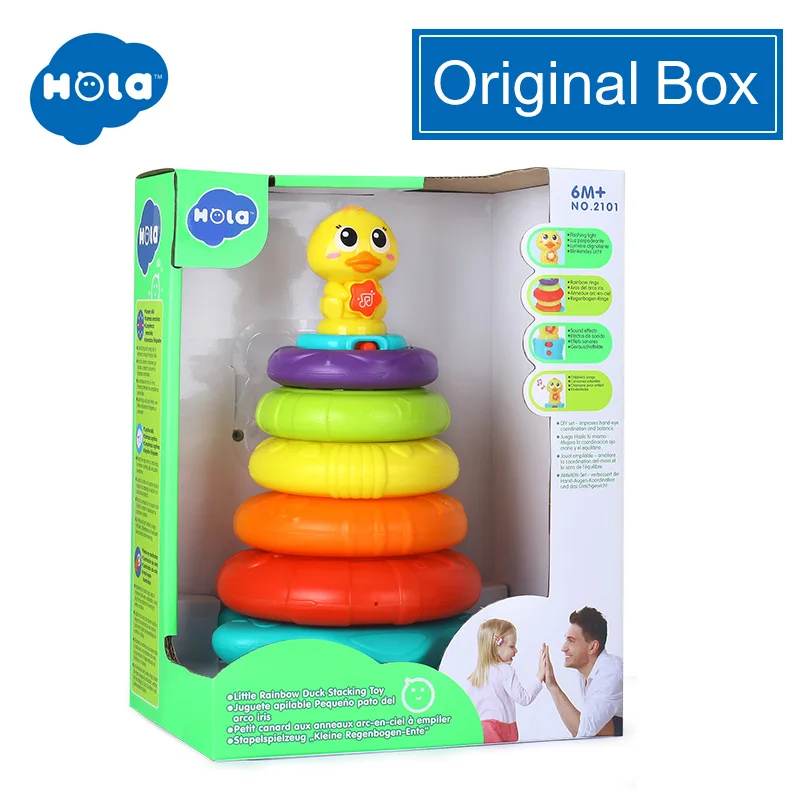 HOLA TOYS 2101 дети Радуга укладки утка детские игрушки для детей Подарки - Цвет: original box