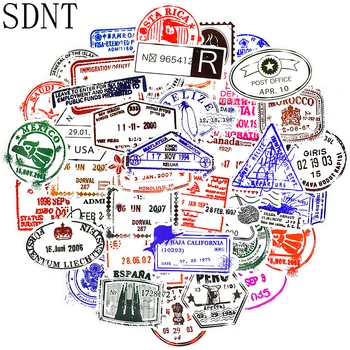 

50 PCS Transparent Postmark Stickers Vintage Seal Postage Historical Building Stamp Travel Stickers DIY Bike Laptop Suitcase Cup