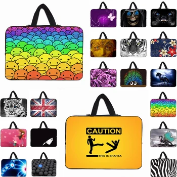 

Laptop Sleeve 14 Inch Neoprene Handle 10 10.1 9.7 11.6 12 13 15 17 15.6" Notebook Compuer PC Liner Bag Cover Case Case Pouch Hot