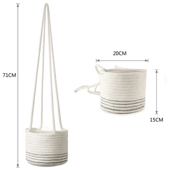 

Flower Hanging Basket Hanger Hemp Accessory Decoration Balcony Planter
