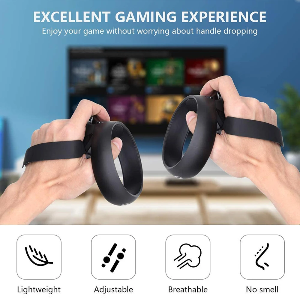 PU Knuckle Strap for Oculus Quest 2/Rift S VR Touch Controller Grip Adjustable Anti-lost Wrist Rope for Oculus Quest2 Accessory