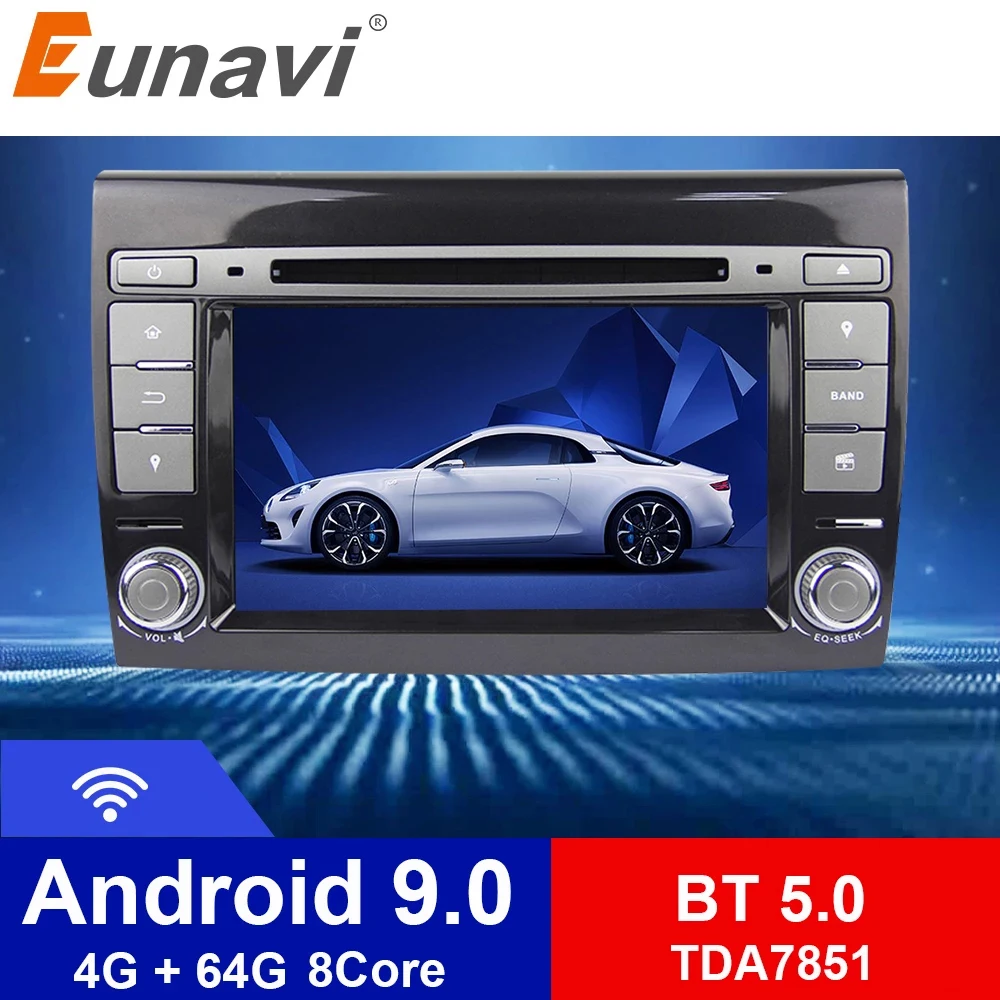 Eunavi Android 9 0 4G ram автомобильный dvd-плеер 7 ''Авторадио gps навигация для Fiat Bravo 2007 2008