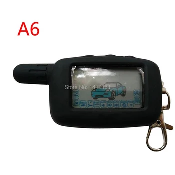 

A6 LCD Remote Control KeyChain + Silicone Case for Russian Two way Car Alarm Twage Starline A6 Key Jaguar EZ-Alpha KGB FX-3 FX3