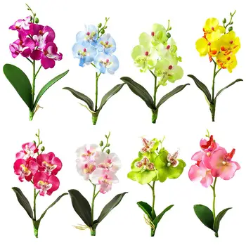 1Pc Vivid Color Artificial Butterfly Orchid Flower Non fading Fake Flower Arrangement Garden Wedding DIY Party Home Desk Decor