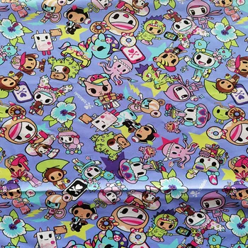 

140cm Width Japanese Cartoon Unicorn Blue Cotton Fabric for Girl Clothes Hometextile Curtain Cushion Cover Backpack DIY-BK578