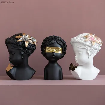 

Creative resin portrait sculpture crafts cute butterfly girl figurine decoration decoration living room porch home accessories