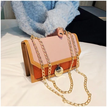 

Vintage Small Square Crossbody Bags Mini Women Handbag Lock PU Leather Chain Shoulder Bag Woman Messeng Bags