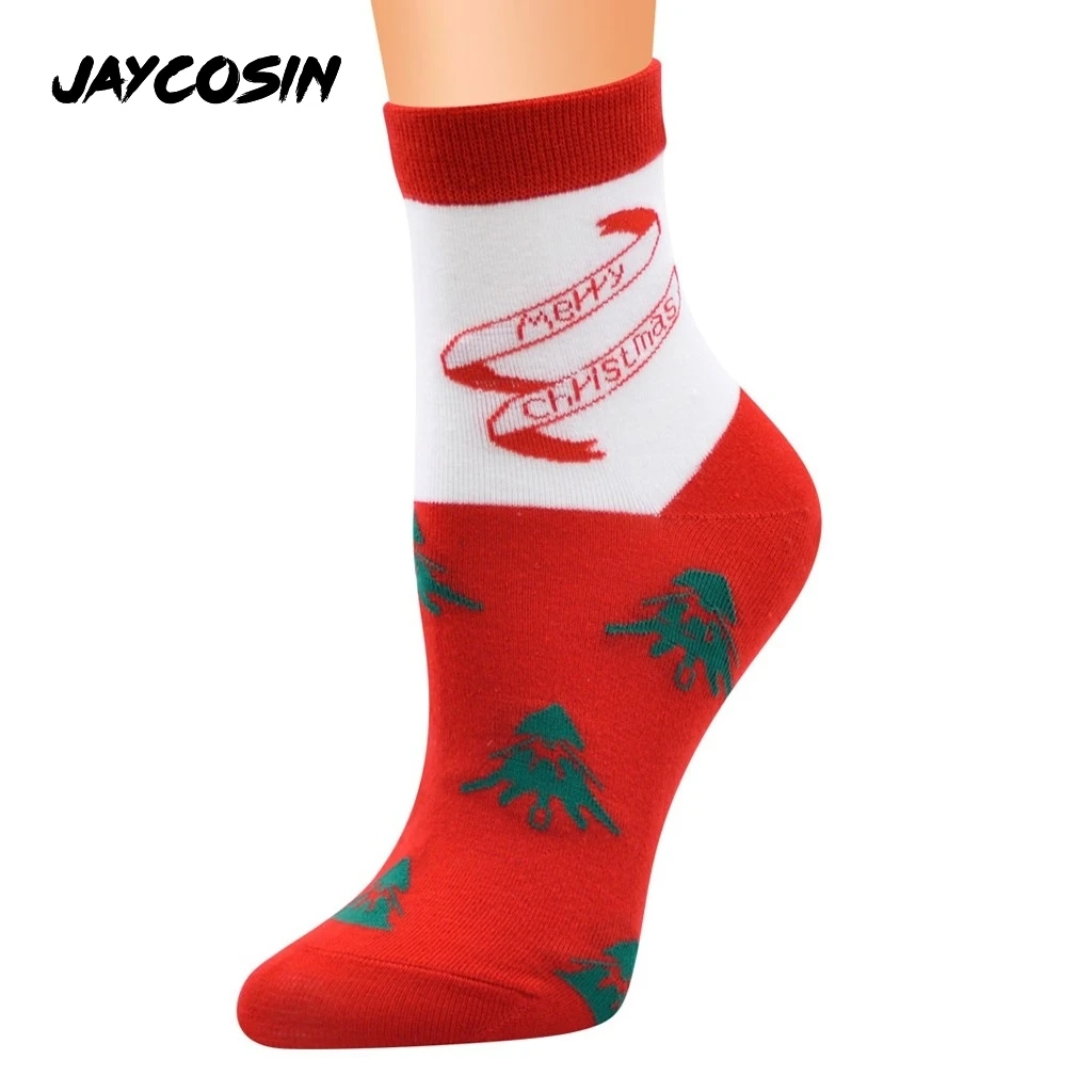 JAYCOSIN/женские чулки Красные рождественские носки с животными Модные удобные
