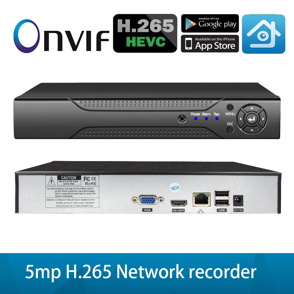 H.265/H.264 8CH 16ch * 5.0MP NVR сетевой видеорегистратор Vidoe Интеллектуальный анализ 1080P/720P ip