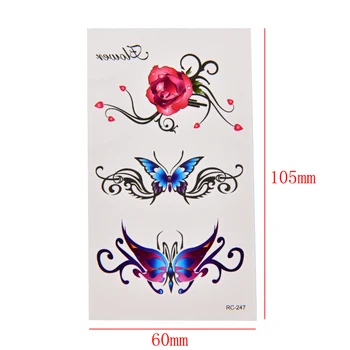 

Stickers Rose Flower Waterproof Fake Tatoo Henna Tools Sexy Butterfly 3D Garland Temporary Tattoo Body Art Flash Tattoo