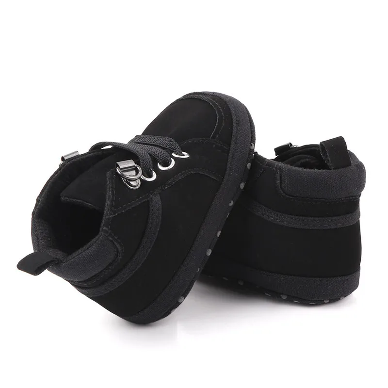 Модная детская обувь; Повседневная обувь для маленьких мальчиков; однотонная обувь с перекрестной шнуровкой для малышей; обувь для первых шагов; нескользящая Мягкая Спортивная обувь для новорожденных