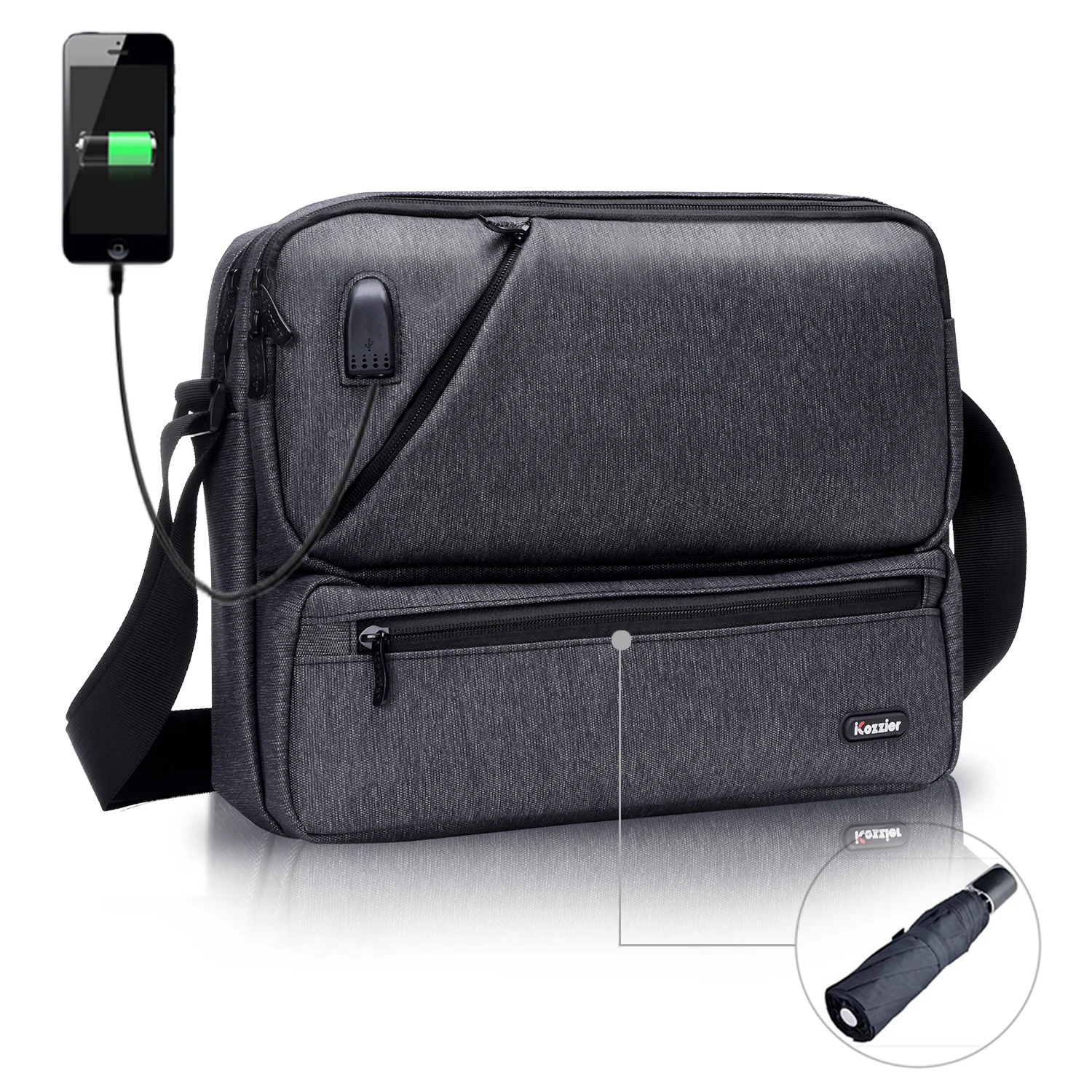 

Multipurpose/Multi-Space Crossbody Bags Electronic Accessories Organizer Storage Sling Messenger Bag for iPad,Umbrella,phone