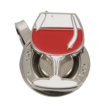 

Magnetic separation metal clip golf cap with red wine cup design Golf Cap Clip