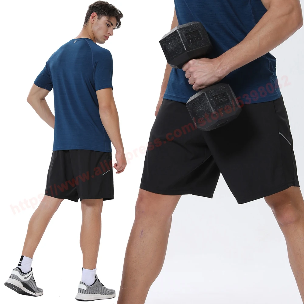 Running Shorts Men Sports Jogging Zipper Pockets Shorts Men's Basketball Fitness Training Quick Dry Short Pant