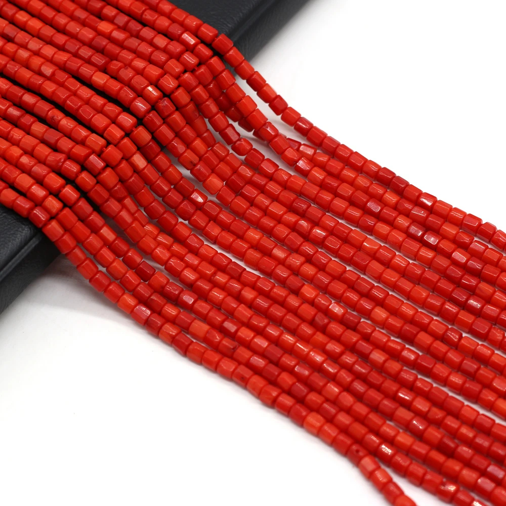 

1 Strand Natural Coral Red Irregular Square Natural Coral Spacer Beads Loose Beads for Jewelry Making DIY Necklace Bracelet