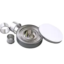 12 шт., форма для печенья из нержавеющей стали, большая круглая форма для печенья, форма для помадки, желе, резак для торта, мусс, кольца, инструмент для выпечки