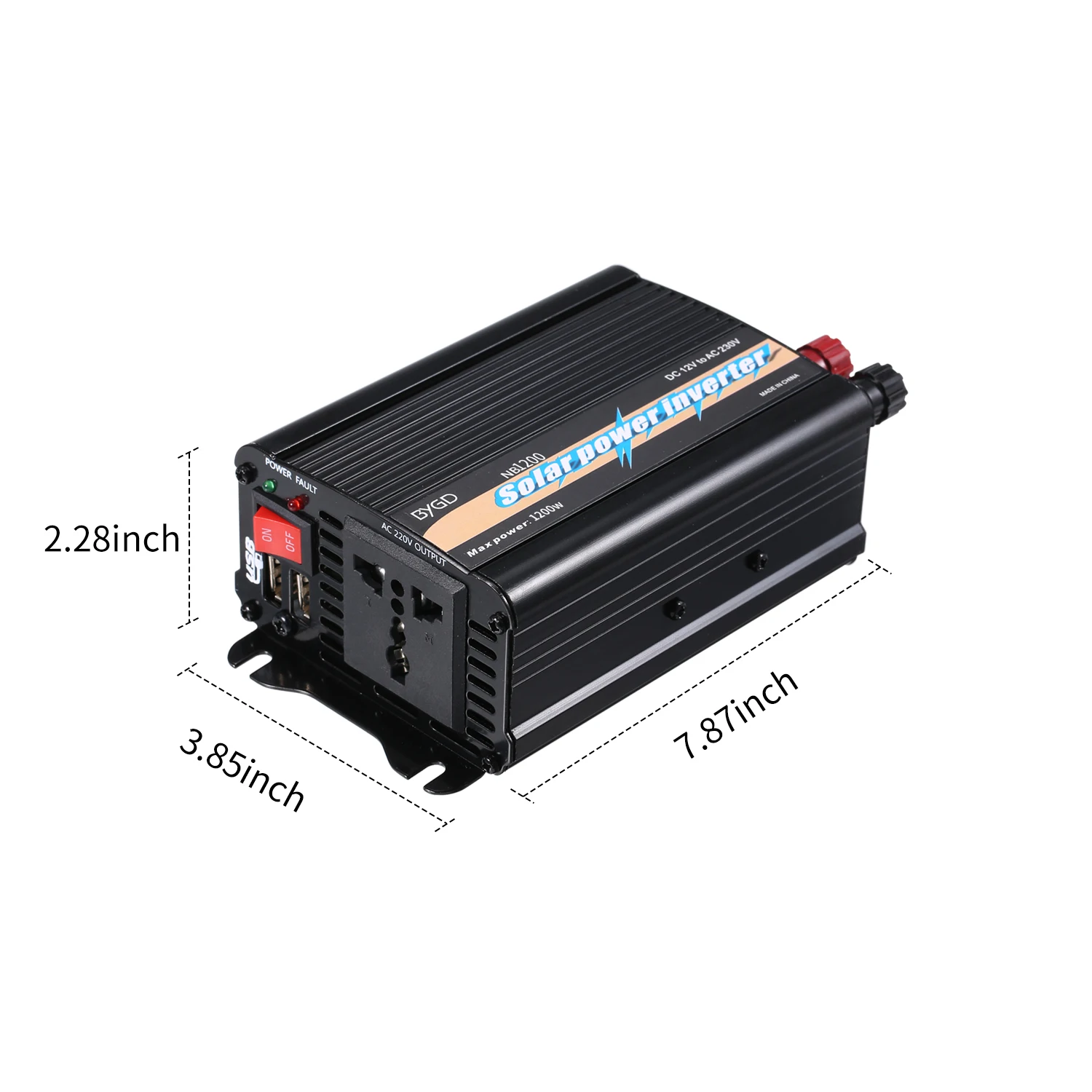 1200W Модифицированный синусоидальный инвертор, инвертор питания постоянного тока 12 В 220 В, преобразователь, автомобильное зарядное устройство, инвертор с двумя usb-портами - Цвет: 1200W