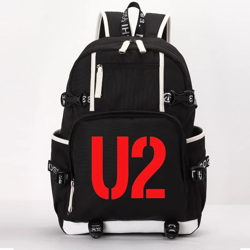 style3 black U2 рок-н-ролл рюкзак ночных студентов школьный рюкзак ноутбук рюкзак повседневный рюкзак - Цвет: style3 black