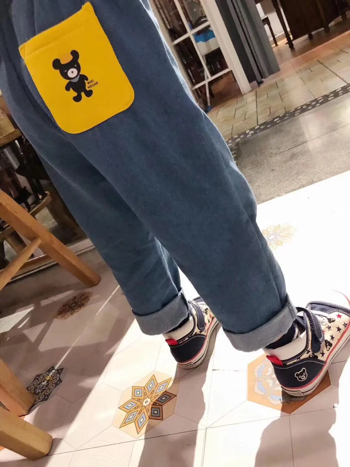 pants Детский свитер из шерсти с рисунком медведя; вязаный мягкий разноцветный пуловер в стиле пэчворк; свитера для мальчиков и девочек - Цвет: pants