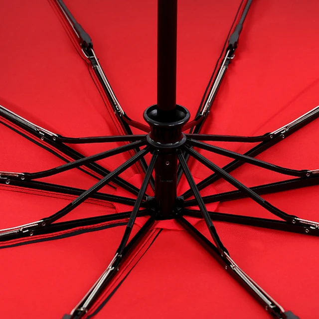 Ten-Ribs Szélálló Dupla Ruhás Esernyő Kreatív Teljesen Automatikus Nyitva És Bezárva 3 Összecsukható Üzleti - Image 5