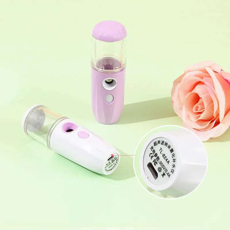 USB Air Humidifier Timing Portable Handheld Care Skin Nano Spray Car Office Aroma Diffuser Facial Hydrating Spray Steamer