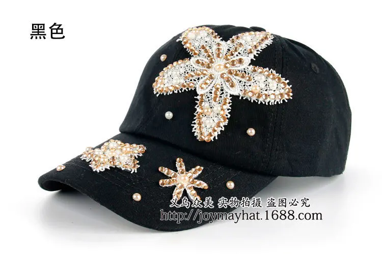 /Таобао алмазное кружево кружева Чистый хлопок ковбой точка дрель бейсбольная шляпа B233