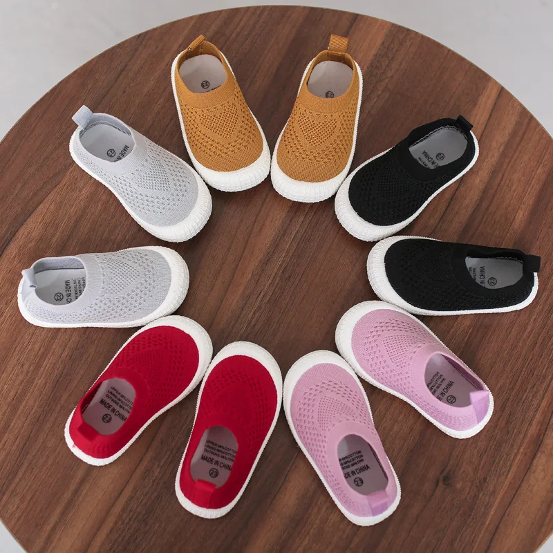 Children Casual Shoes Kids Sneakers Candy  Soft Stretch Fabric Breathable Slip-on Sports Shoes For Boys Girls Fashion Hot 2023