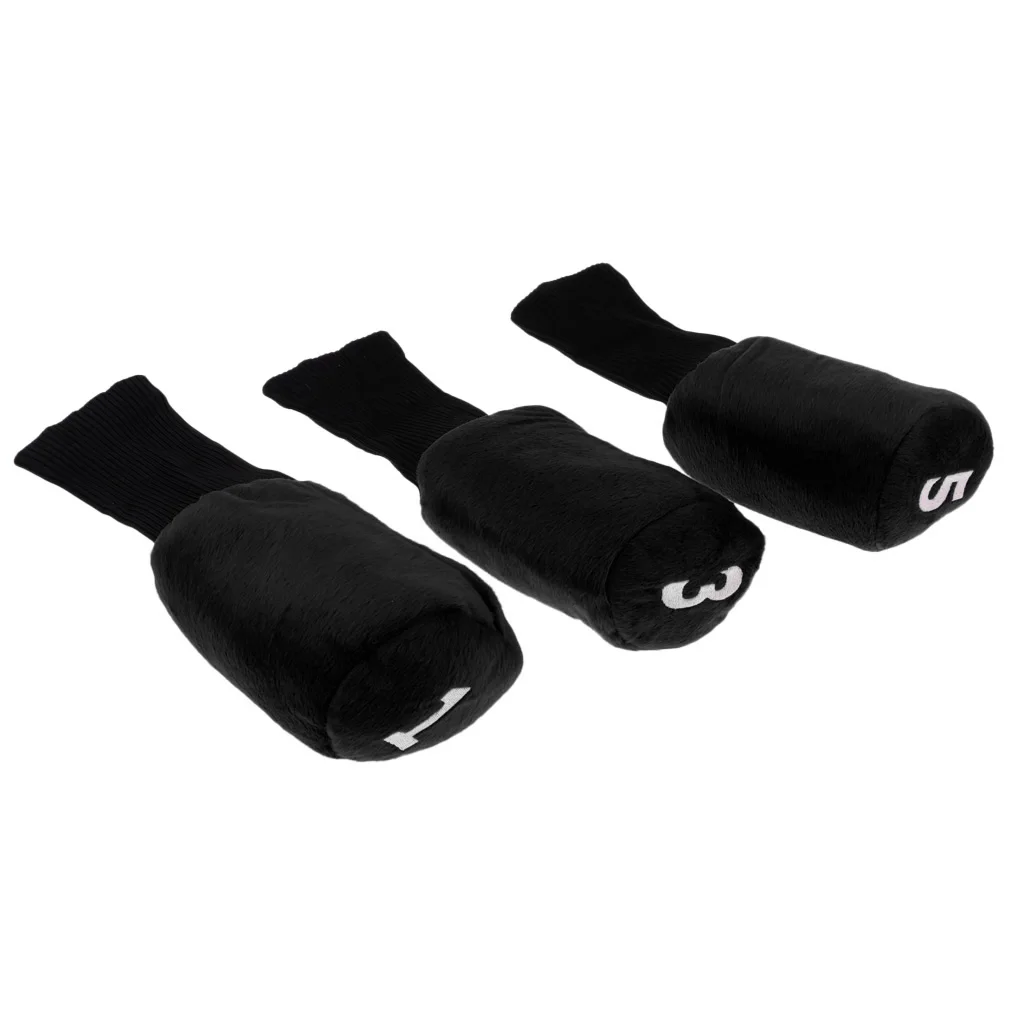 3 Pcs Durable Lightweight Golf Head Black Red Cover Accessories Headcover Protector for Driver Fairway Wood Head Dropshipping